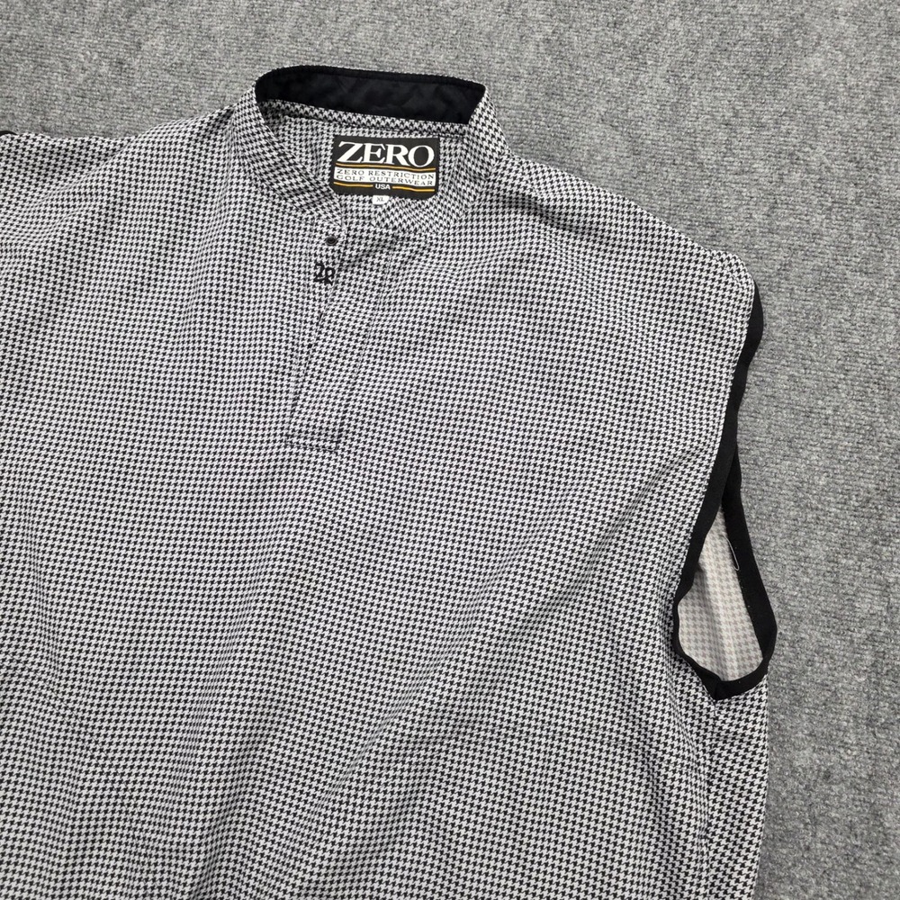 Zero Restriction Golf Mens XL Microfiber Houndstooth Pullover Vest Black White